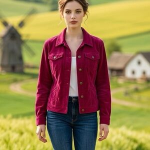 Live a Little Red Jean Jacket Corduroy Classic